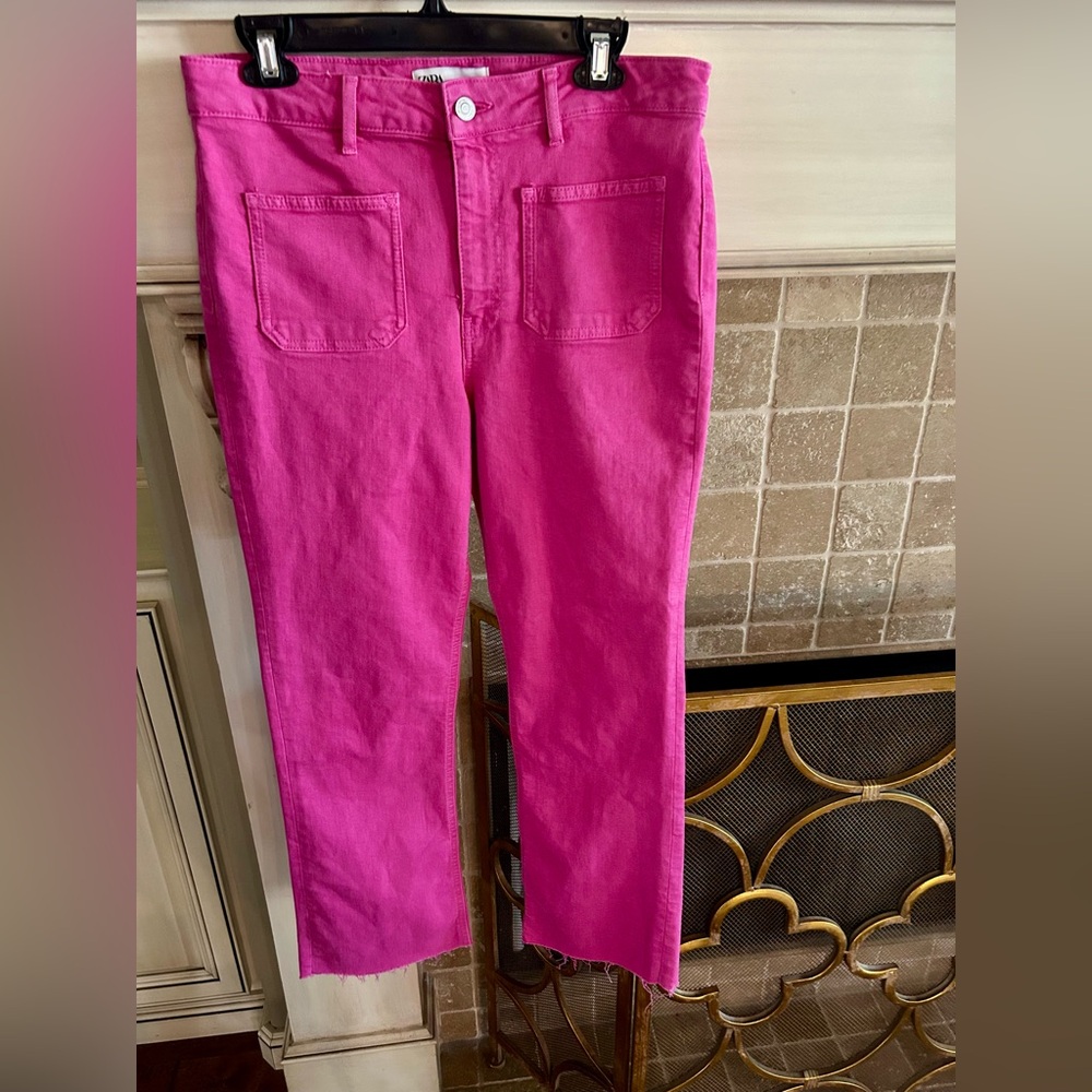 Zara Pink Ankle Cropped Jeans